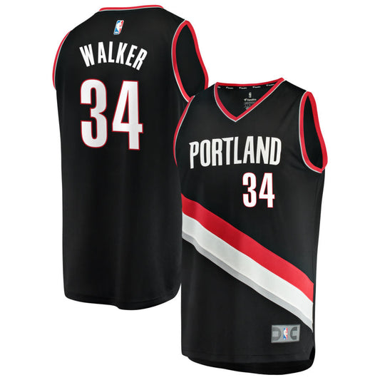 Jabari Walker Portland Trail Blazers Fanatics Branded Youth Fast Break Replica Jersey Black - Icon Edition