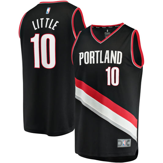 Nassir Little Portland Trail Blazers Fanatics Branded 2021/22 Fast Break Replica Jersey - Icon Edition - Black