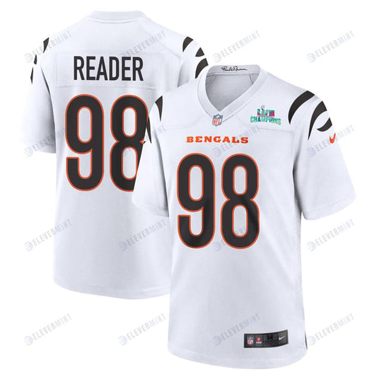 DJ Reader 98 Cincinnati Bengals Super Bowl LVII Champions Men Game Jersey - White