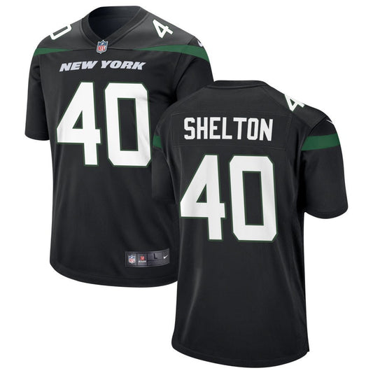 Nehemiah Shelton New York Jets Nike Youth Game Jersey - Black