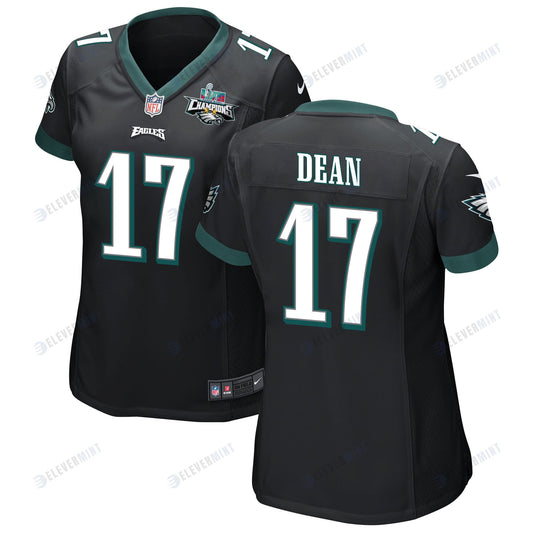 Nakobe Dean 17 Philadelphia Eagles Super Bowl LVII Champions 2 Stars Women Game Jersey - Black