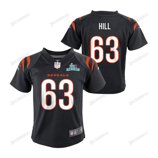 Trey Hill 63 Cincinnati Bengals Super Bowl LVII Champions Youth Game Jersey - Black