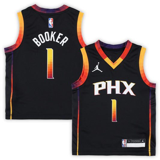 Devin Booker Phoenix Suns Jordan Brand Preschool 2022/23 Swingman Jersey - Statement Edition - Black