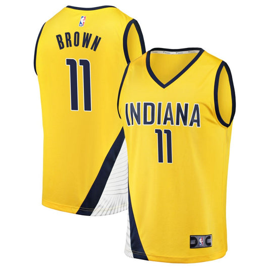 Bruce Brown  Indiana Pacers Fanatics Branded Fast Break Jersey - Yellow - Statement Edition