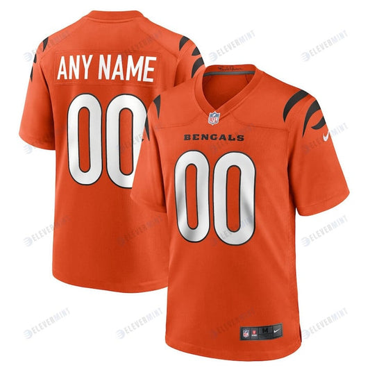 Cincinnati Bengals Alternate Game Custom 00 Jersey - Orange