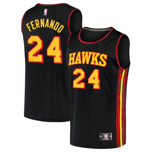 Bruno Fernando Atlanta Hawks Fanatics Branded Youth Fast Break Replica Jersey - Statement Edition - Black