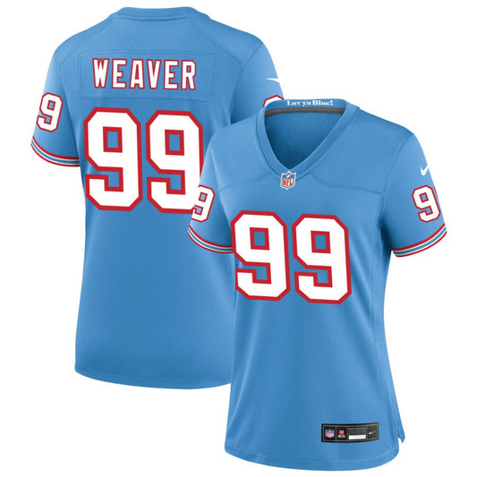 Rashad Weaver Tennessee Titans Nike Women's Oilers Throwback Game Jersey - Light Blue