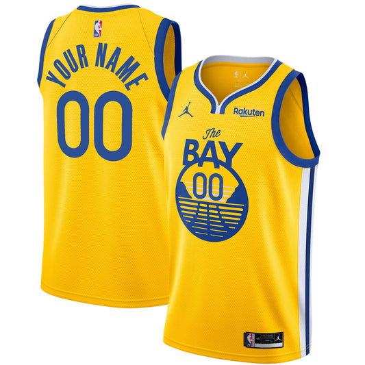 Golden State Warriors Jordan Brand - Swingman Custom Jersey - Statement Edition - Gold