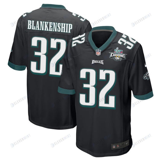 Reed Blankenship 32 Philadelphia Eagles Super Bowl LVII Champions 2 Stars Men Game Jersey - Black