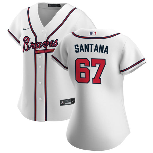 Edgar Santana Atlanta Braves Nike Women's Home Replica Jersey - White