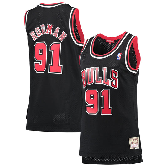 Dennis Rodman Chicago Bulls Mitchell & Ness Women's Hardwood Classics Swingman Jersey - Black