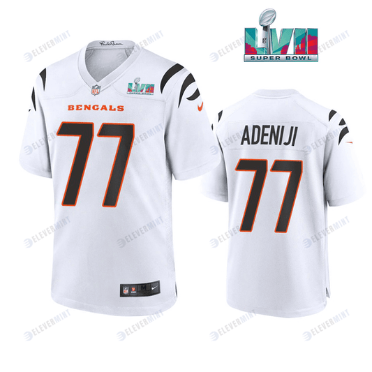 Hakeem 77 Adeniji Cincinnati Bengals Super Bowl LVII Men Game Jersey- White