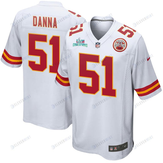 Mike Danna 51 Kansas City Chiefs Super Bowl LVII Champions Men Game Jersey - White