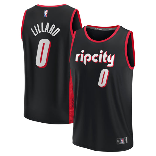 Damian Lillard Portland Trail Blazers Fanatics Branded 2021/22 Fast Break Replica Jersey - City Edition - Black