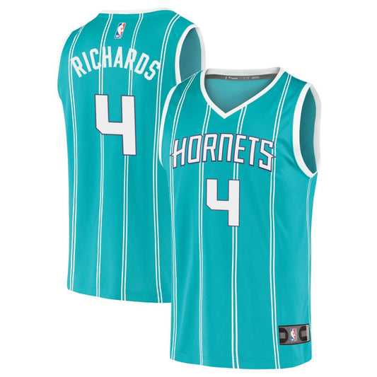 Nick Richards Charlotte Hornets Fanatics Branded Youth 2020 Fast Break Replica Jersey - Icon Edition - Teal