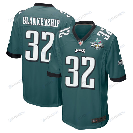 Reed Blankenship 32 Philadelphia Eagles Super Bowl LVII Champions 2 Stars Men Game Jersey - Midnight Green