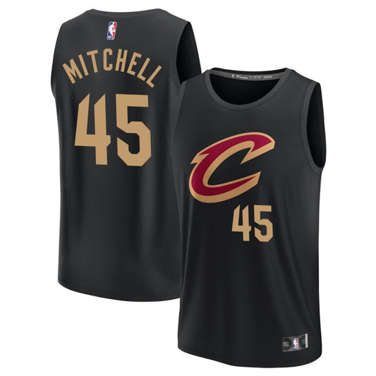 Donovan Mitchell  Cleveland Cavaliers Fanatics Branded Fast Break Jersey - Black - Statement Edition