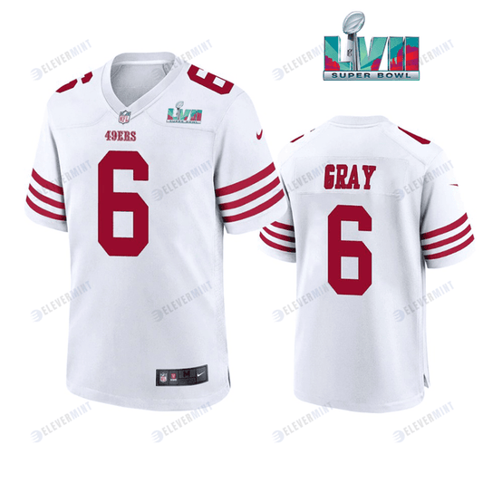 Danny Gray 6 San Francisco 49Ers Super Bowl LVII White Jersey