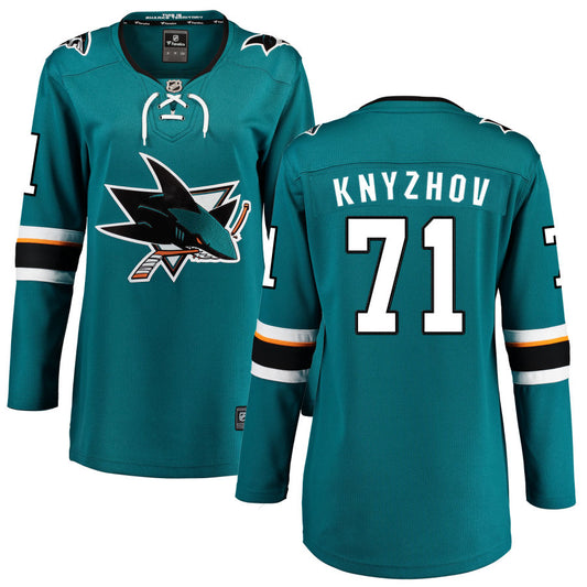 Nikolai Knyzhov San Jose Sharks Fanatics Branded Women's 2021/22 Home Breakaway Jersey - Teal