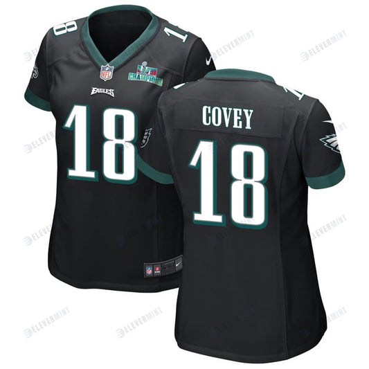 Britain Covey 18 Philadelphia Eagles Super Bowl LVII Champions Women Game Jersey - Black