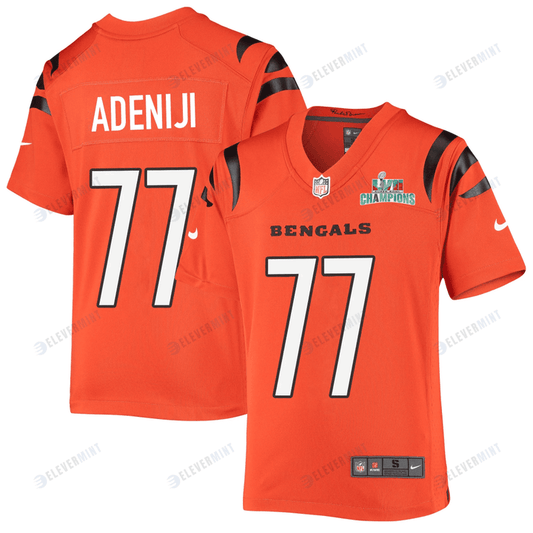 Hakeem Adeniji 77 Cincinnati Bengals Super Bowl LVII Champions Youth Alternate Game Jersey - Orange