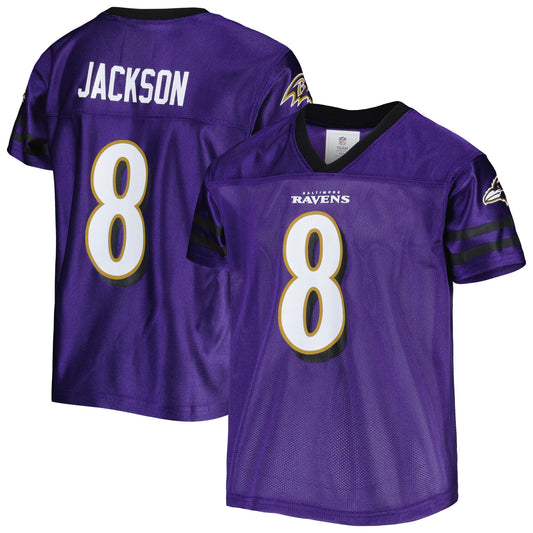 Youth Lamar Jackson Purple Baltimore Ravens Player Replica Jersey