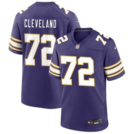 Ezra Cleveland Minnesota Vikings Nike Classic Game Jersey - Purple