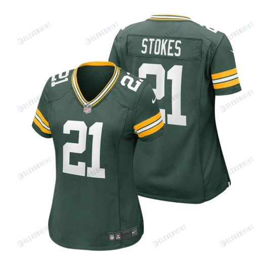 Eric Stokes 21 Green Bay Packers Women Home Game Jersey - Green