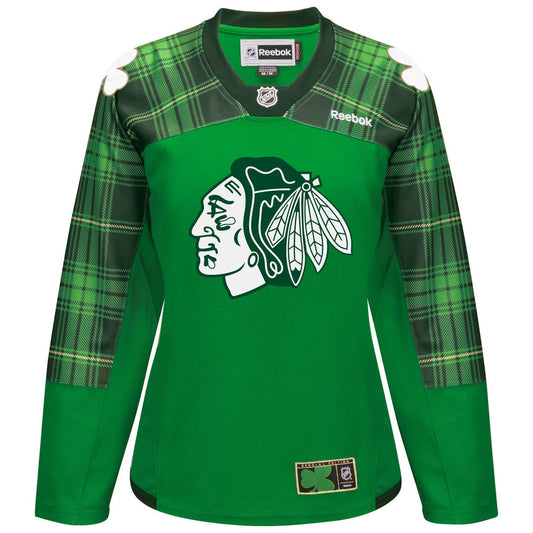 Women's Chicago Blackhawks Tartan Practice St. Patrick's Day Replica Jersey