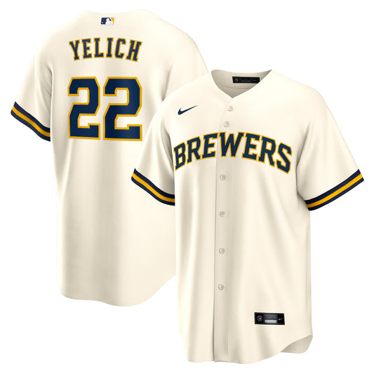 Christian Yelich Milwaukee Brewers Nike Alternate Replica Player Jersey - Cream