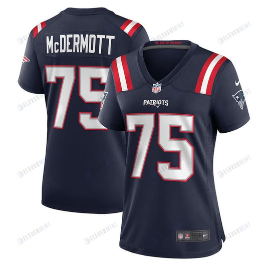 Conor McDermott 75 New England Patriots Game Women Jersey - Navy