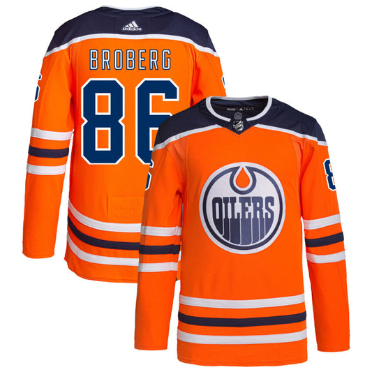 Philip Broberg Edmonton Oilers adidas Home Authentic Pro Jersey - Orange