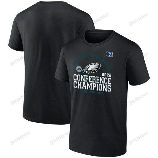 Philadelphia Eagles 2022 Four-Time NFC Conference Champions T-Shirt - Black