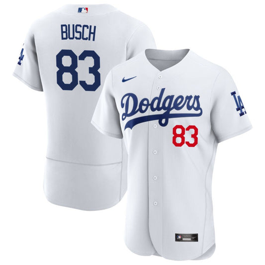 Michael Busch Los Angeles Dodgers Nike Home Authentic Patch Jersey - White