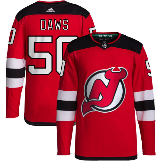 Nico Daws New Jersey Devils adidas Home Primegreen Authentic Pro Jersey - Red