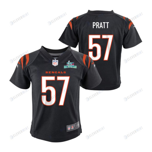 Germaine Pratt 57 Cincinnati Bengals Super Bowl LVII Champions Youth Game Jersey - Black