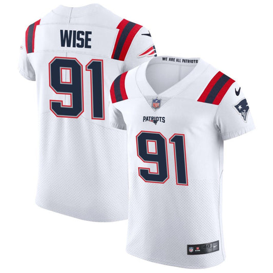 Deatrich Wise New England Patriots Nike Vapor Elite Jersey - White