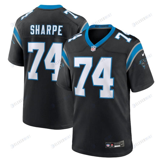 David Sharpe 74 Carolina Panthers Men Team Game Jersey - Black