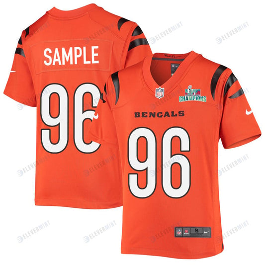 Cam Sample 96 Cincinnati Bengals Super Bowl LVII Champions Youth Alternate Game Jersey - Orange