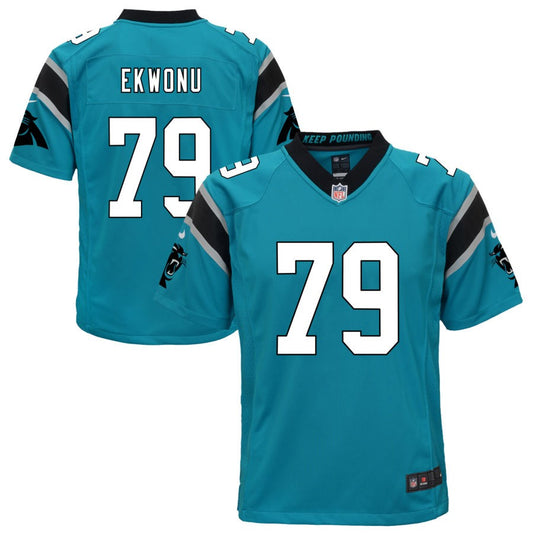 Ikem Ekwonu Carolina Panthers Nike Youth Game Jersey - Blue