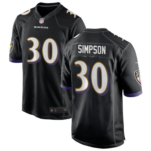 Trenton Simpson Baltimore Ravens Nike Alternate Game Jersey - Black