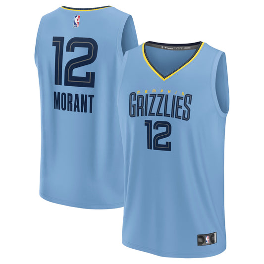 Ja Morant Memphis Grizzlies Fanatics Branded Fast Break Replica Player Jersey - Statement Edition - Light Blue