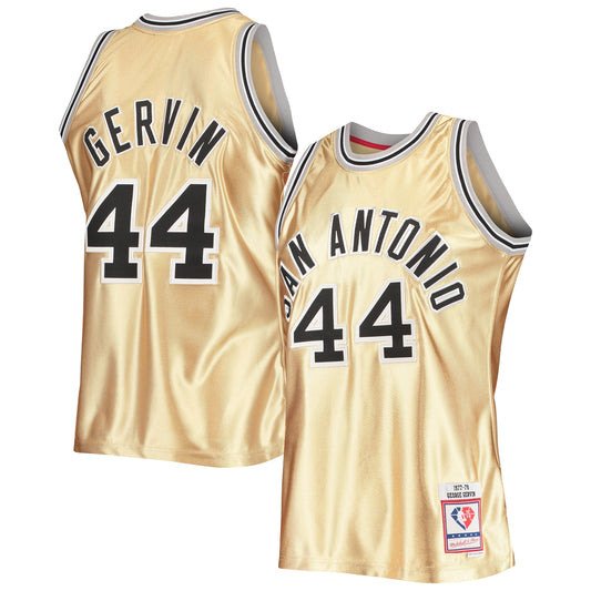 George Gervin San Antonio Spurs Mitchell & Ness 75th Anniversary 1977/78 Hardwood Classics Swingman Jersey - Gold