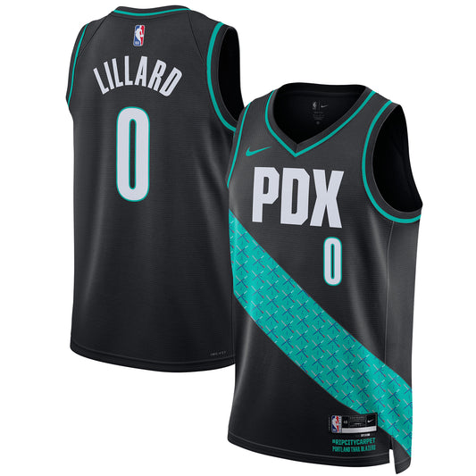 Damian Lillard Portland Trail Blazers Nike Unisex 2022/23 Swingman Jersey - City Edition - Black