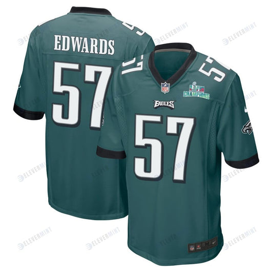 T.J. Edwards 57 Philadelphia Eagles Super Bowl LVII Champions Men Game Jersey - Midnight Green