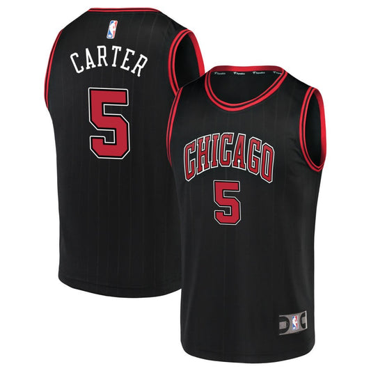 Jevon Carter Chicago Bulls Fanatics Branded Fast Break Replica Jersey Black - Statement Edition