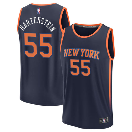 Isaiah Hartenstein  New York Knicks Fanatics Branded Fast Break Jersey - Navy - Statement Edition