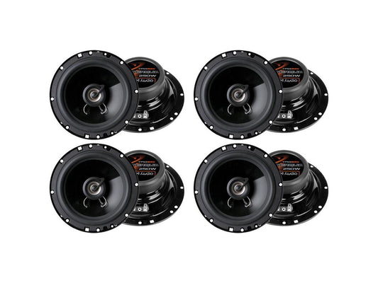 (Pack of 4) Planet Audio TRQ622 6.5 Inch Car Speakers - 250 Watts of Power Per Pair, 125 Watts Each, Full Range, 2 Way, Sold in Pairs