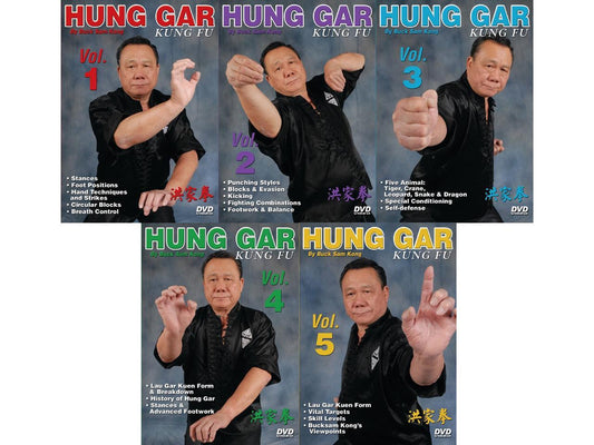 5 DVD Set Hung Gar Kung Fu forms fighting footwork balance ++ GM Buck Sam Kong