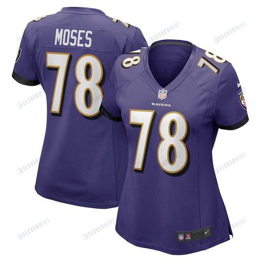 Morgan Moses 78 Baltimore Ravens Women's Game Player Jersey - Purple